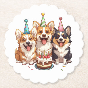 Birthday Corgi Hundar Underlägg Papper