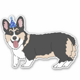 Birthday Corgi Klistermärken