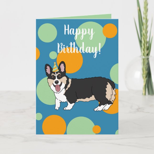 Birthday Corgi Kort (Framsida)