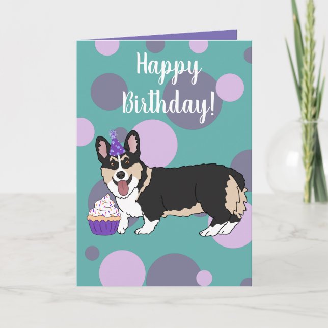 Birthday Corgi Kort (Framsida)