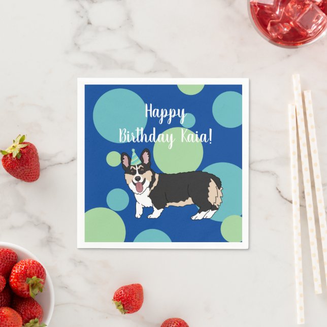 Birthday Corgi Pappersservett (Insitu)