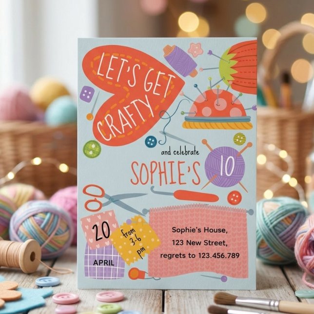 Birthday craft and art Invitation Inbjudningar (Skapare uppladdad)