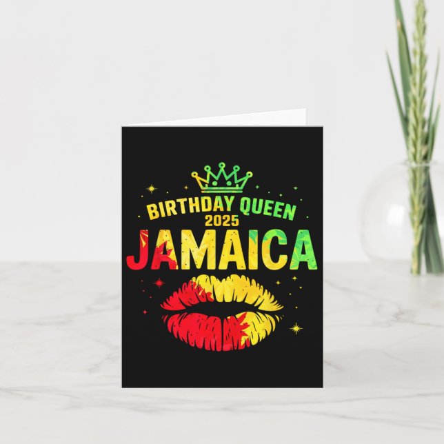 Birthday Crew Jamaica Resa 2025 Läppar Bday Party  Kort (Framsida)