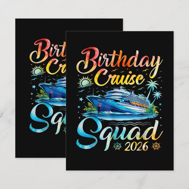 Birthday Cruise Squad 2026 Meddelande (Fram/baksida)