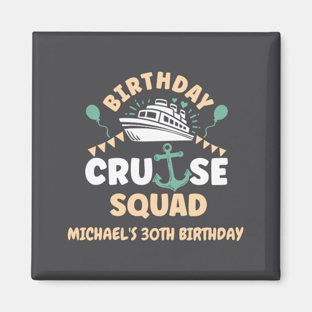 Birthday Cruise Squad  Magnet (Framsidan)