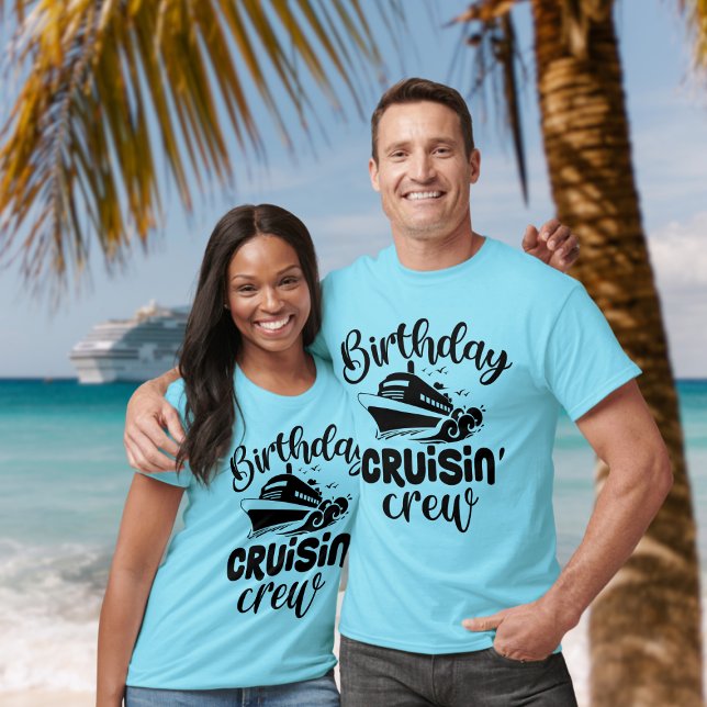 Birthday Cruisin Crew - Roligt Cruise T Shirt (Birthday cruising crew - fun cruise tshirt for the group)