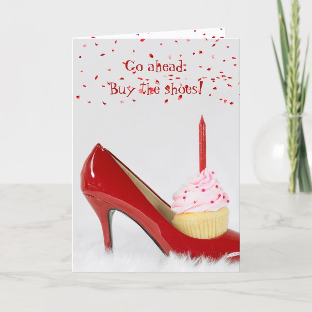 Birthday Cupcake In a Red Shoe Kort (Framsida)