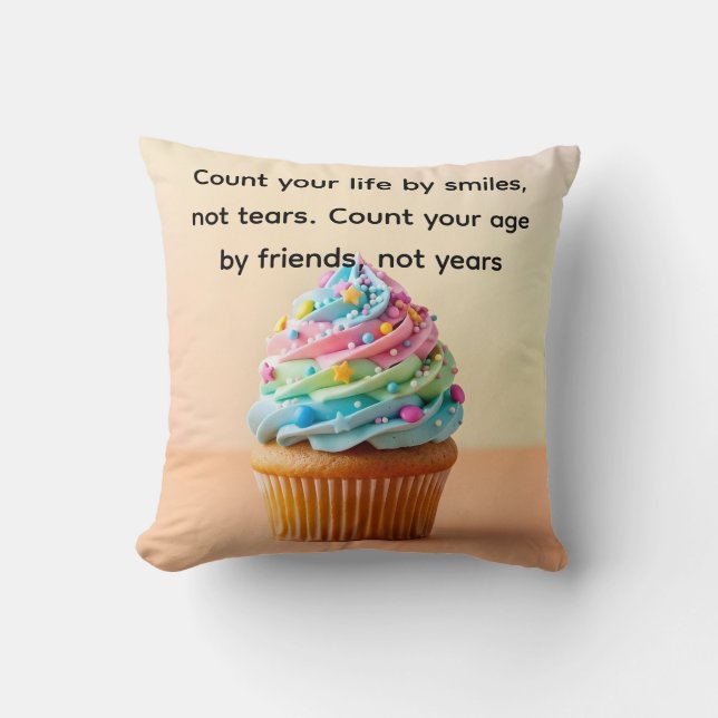 birthday cupcake quotes kudde (Framsida)