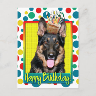 Birthday Cupcoa - German Shepherd - Kuno Vykort