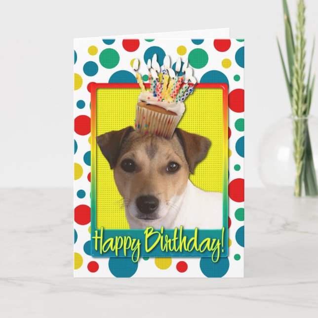Birthday Cupkaka - Jack Russell Kort (Framsida)