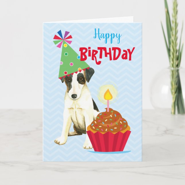 Birthday Cupkaka Smooth Fox Terrier Kort (Framsida)