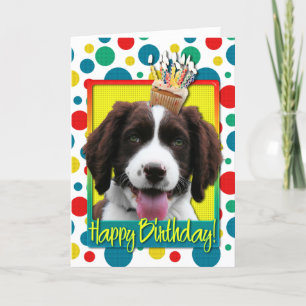 Birthday Cuptårta - English Springer spanel - Baxt Kort
