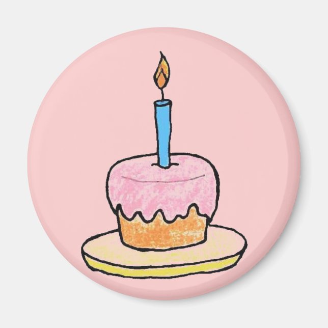 "Birthday Cuptårta" Fridge Magnet (Framsidan)