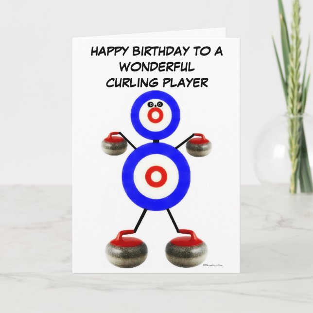Birthday Curling Player Kort (Framsida)