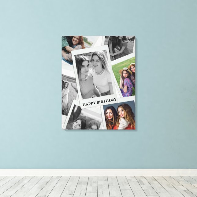 Birthday Custom Photo Collage Foam Board Canvastryck (Insitu (trägolv))