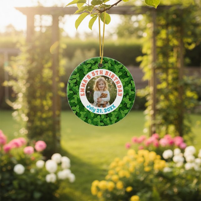 Birthday Custom Photo Garden Ceramic Ornament (Skapare uppladdad)