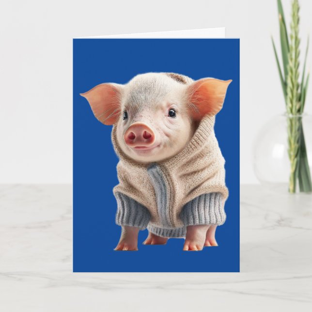 BIRTHDAY CUTE GRIS HEJ GREETING CARD KORT (Framsida)