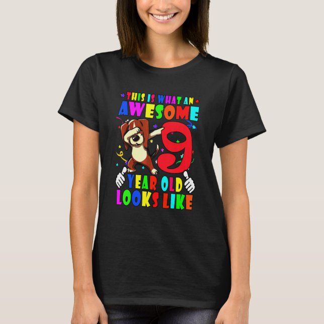 Birthday Dab Beagle T Shirt (Framsida)