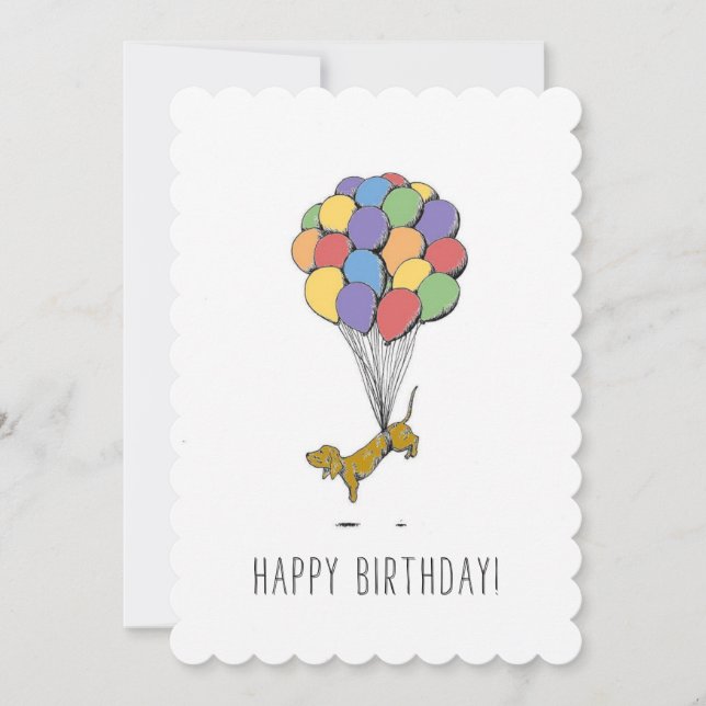 Birthday Dachshund Färg Kort (Framsida)
