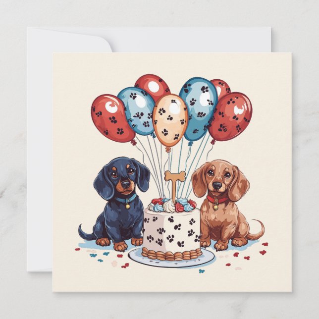Birthday Dachshund Hundar (Framsida)