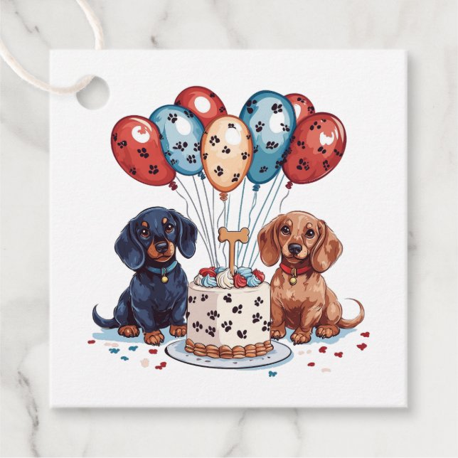 Birthday Dachshund Hundar Gåvor Etiketter (Framsida)