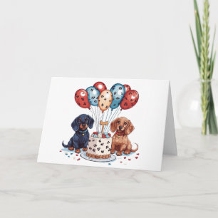 Birthday Dachshund Hundar Kort