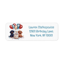 Birthday Dachshund Hundar Returadress Etikett