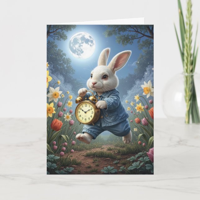 Birthday Daylight Saving Time Bunny Kort (Framsida)