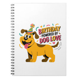Birthday Dog Love Party Illustration Anteckningsbok