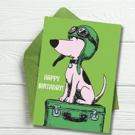 Birthday Dog Pilot Travel Suitcase Funny Aviation Kort