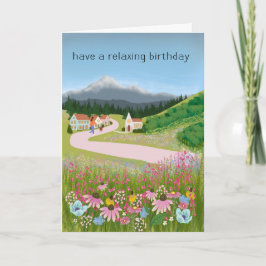 Birthday Dog Walking Country Town Kort