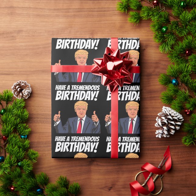 BIRTHDAY DONALD TRUMP WRAPPPPING PAPPER PRESENTPAPPER (Julgåva)