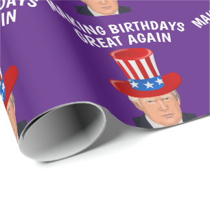 BIRTHDAY DONALD TRUMP WRAPPPPING PAPPER PRESENTPAPPER