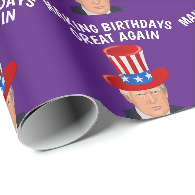 BIRTHDAY DONALD TRUMP WRAPPPPING PAPPER PRESENTPAPPER (Rullad Hörn)