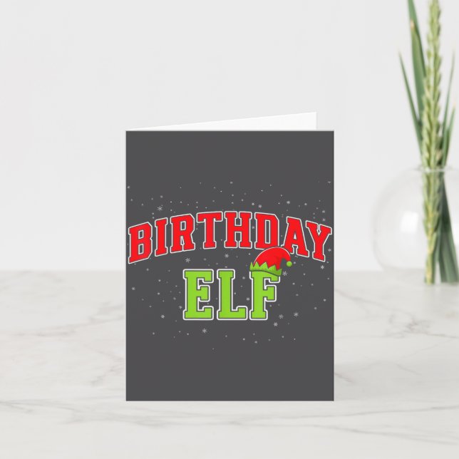 Birthday Elf Christmas Family Matching Group Xmas  Kort (Framsida)