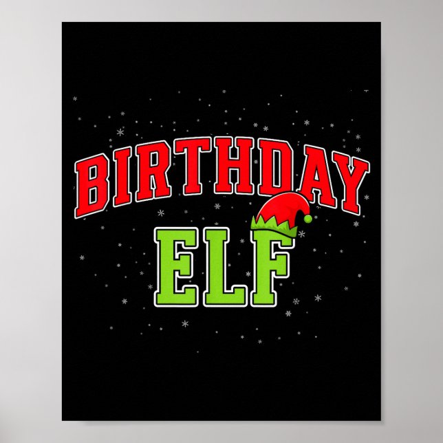 Birthday Elf Christmas Family Matching Group Xmas  Poster (Framsidan)