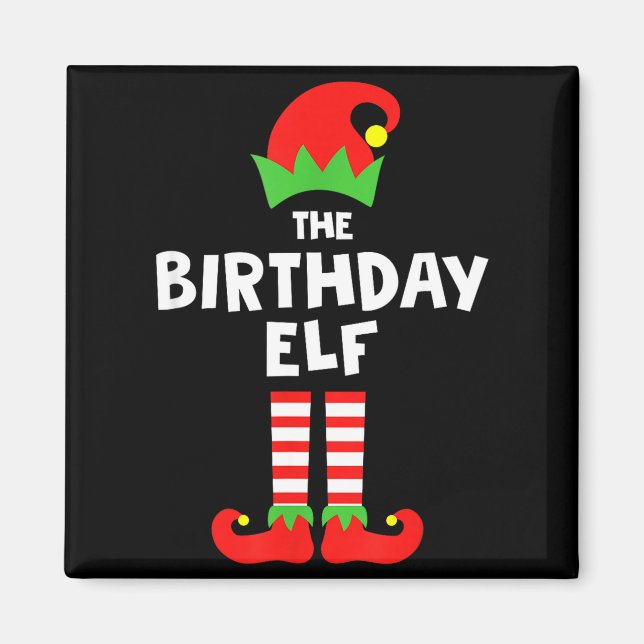 Birthday Elf Matching Group Family Holiday Christm Magnet (Framsidan)