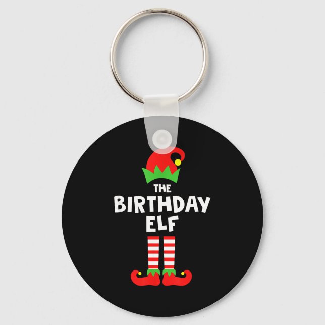 Birthday Elf Matching Group Family Holiday Christm Nyckelring (Framsida)