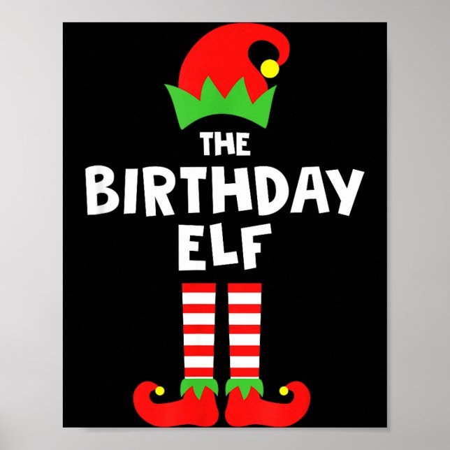 Birthday Elf Matching Group Family Holiday Christm Poster (Framsidan)
