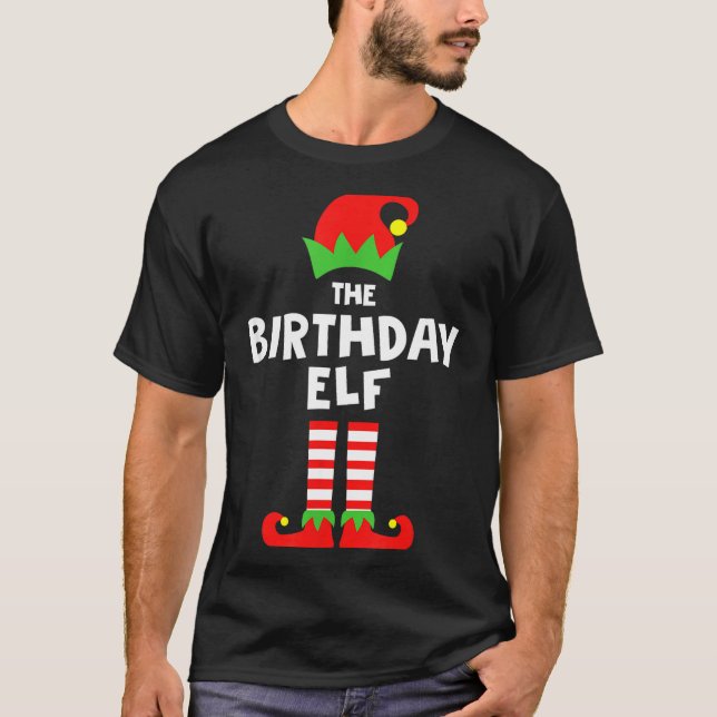 Birthday Elf Matching Group Family Holiday Christm T Shirt (Framsida)