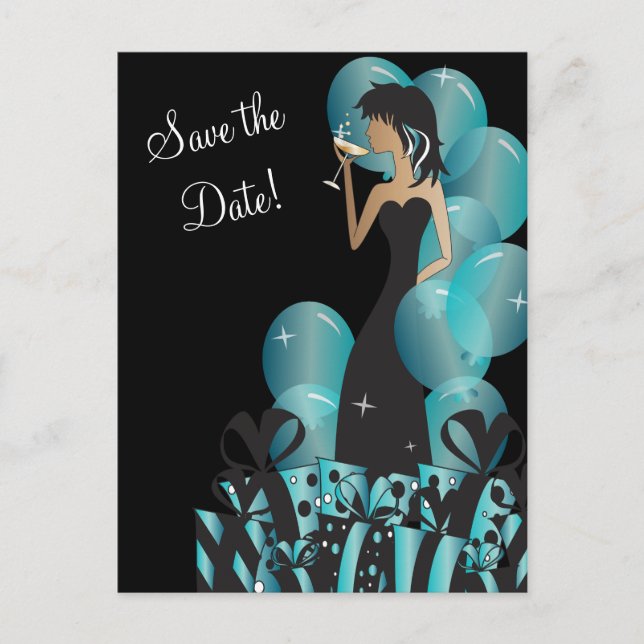 Birthday eller Bachelorette Party Diva Princess Gi Meddelande Vykort (Framsida)