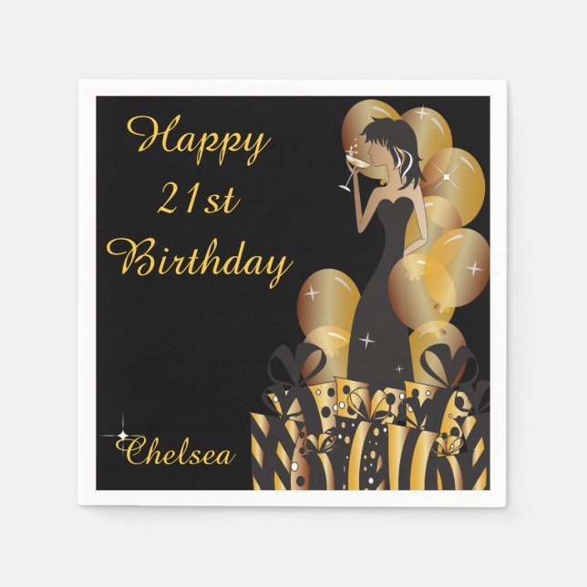 Birthday eller Bachelorette Party Diva Princess Gi Pappersservett (Framsidan)