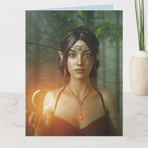 BIRTHDAY FAIRY ELF GIRL CARD FÖR HENNE KORT