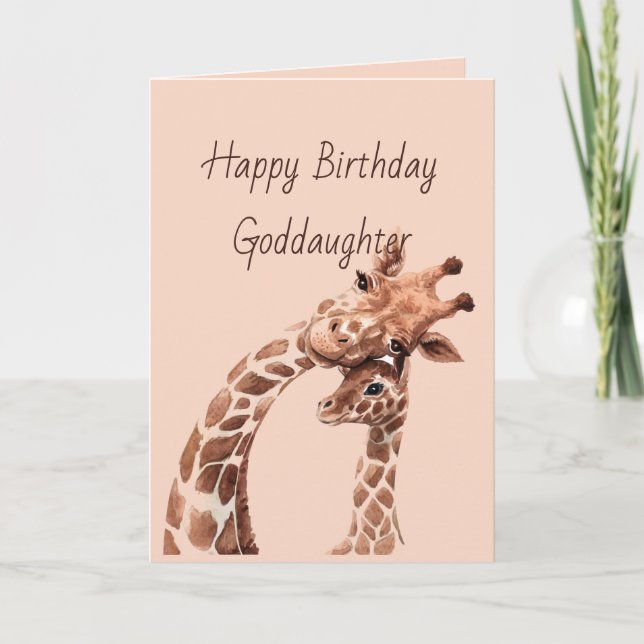 Birthday Fantastisk Goddotters Roligt Giraffe Anim Kort (Framsida)