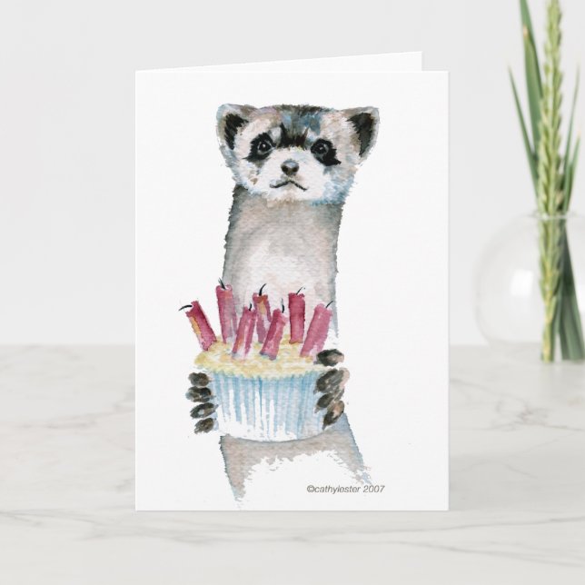 Birthday Ferret Kort (Framsida)