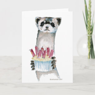 Birthday Ferret Kort