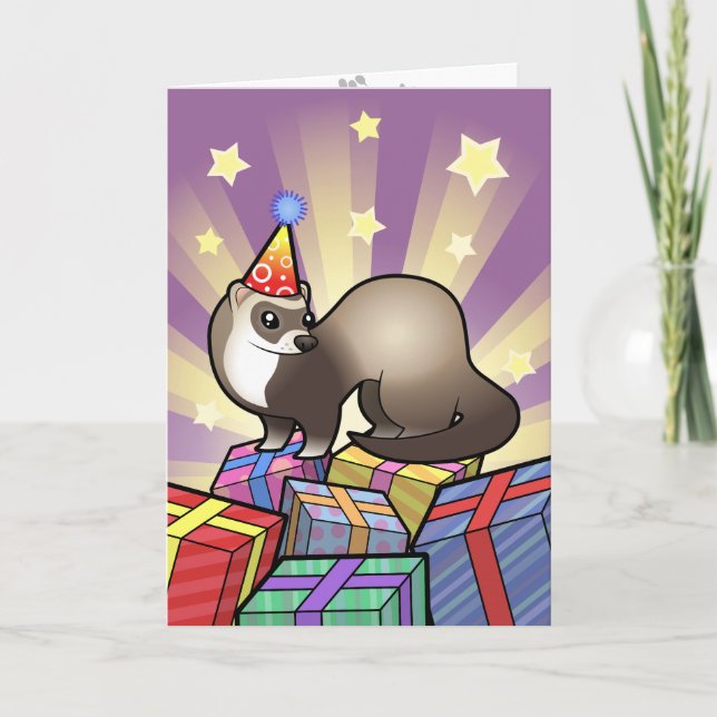 Birthday Ferret Kort (Framsida)