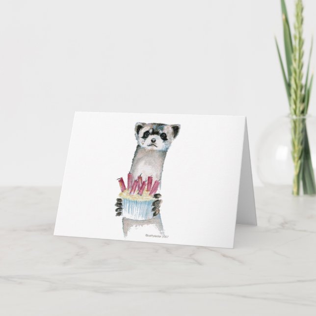 Birthday Ferret Kort (Framsida)