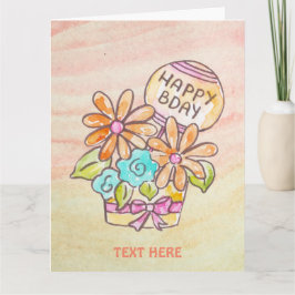 BIRTHDAY FLOWERS CARD KORT