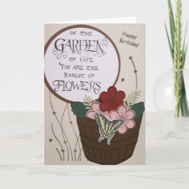 Birthday Flowers Kort (Framsida)